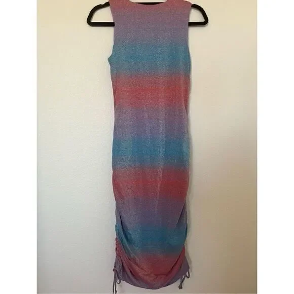 NWT Le Superbe Baccara Tank Dress Metallic Surf Stripe